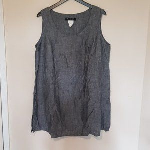 Vintage True Essence blue linen mini dress or tunic